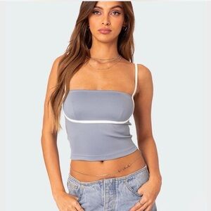 Edikted Blue Camisole with White Trim